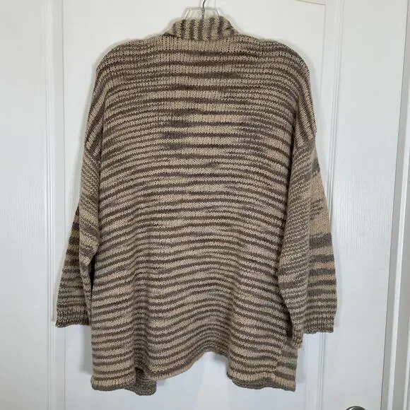Wol Hide Loose Cardigan in 100% Organic Cotton Smoky Quartz Gray Beige S / M - Picture 8 of 10